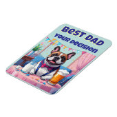 French Bulldog Dad Fatherˋs Day マグネット (左側)