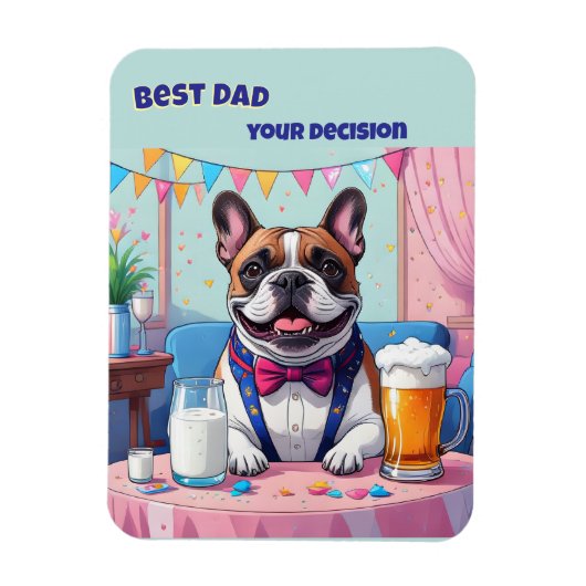 French Bulldog Dad Fatherˋs Day マグネット (縦)
