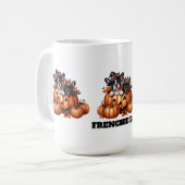French Bulldog Dad Halloween Pumpkins コーヒーマグカップ (正面左)