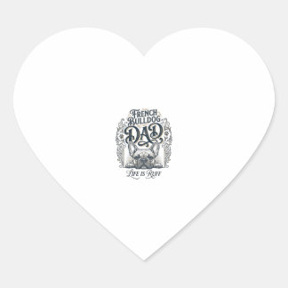 French Bulldog Dad Life Is Ruff Vintage Shirt Desi ハートシール