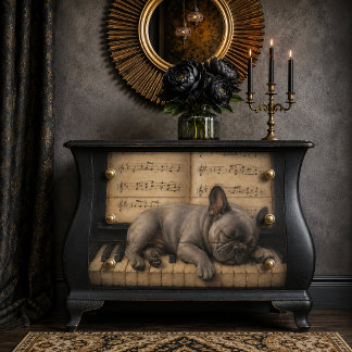 French Bulldog Decoupage Tissue Paper Furniture 薄葉紙