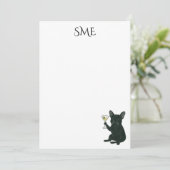 French Bulldog Dirty Martini Monogram Stationery 招待状 (スタンド正面)