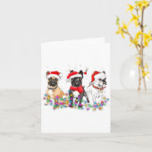 French Bulldog Dog Christmas Lights Cute Pet Match カード (黄色い花)
