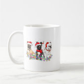 French Bulldog Dog Christmas Lights Cute Pet Match コーヒーマグカップ (左)