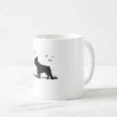 French Bulldog Dog � Halloween Moon Silhouette Ove コーヒーマグカップ (正面右)