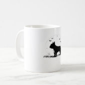 French Bulldog Dog � Halloween Moon Silhouette Ove コーヒーマグカップ (正面左)