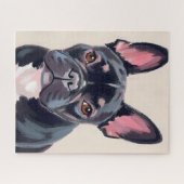 French Bulldog Dog Painting ジグソーパズル (横)