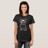 French Bulldog Dog Tree Christmas Lights Xmas Paja Tシャツ (正面フル)
