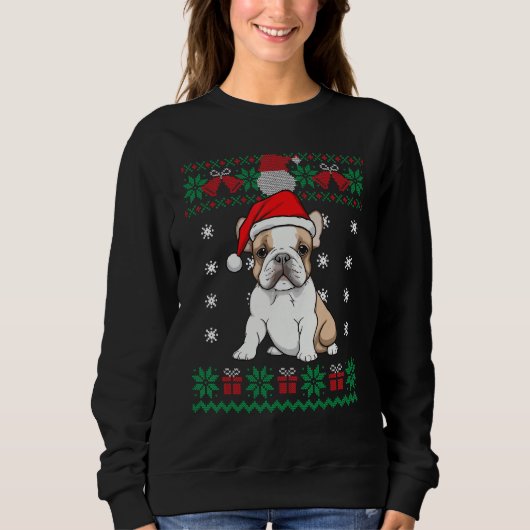 French Bulldog Dog Ugly Sweater Christmas Puppy Do スウェットシャツ (正面)