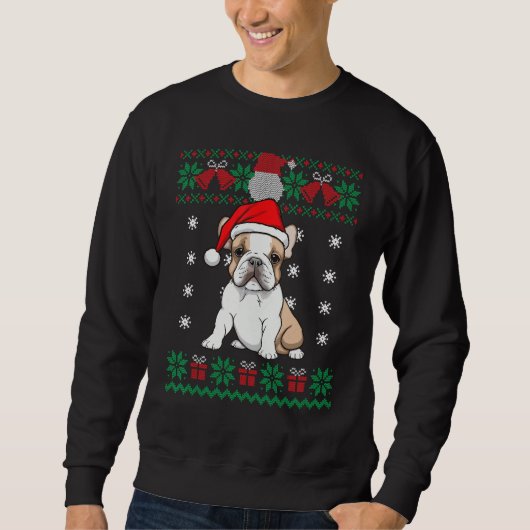 French Bulldog Dog Ugly Sweater Christmas Puppy Do スウェットシャツ (正面)