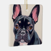 French Bulldog Dog Watercolor Pet Painting セラミックオーナメント (右)