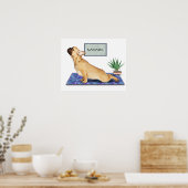 French Bulldog Doing Upward Dog Yoga Pose ポスター (キッチン)