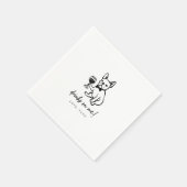 French Bulldog Drinks on Me Wedding Napkins スタンダードカクテルナプキン (角)