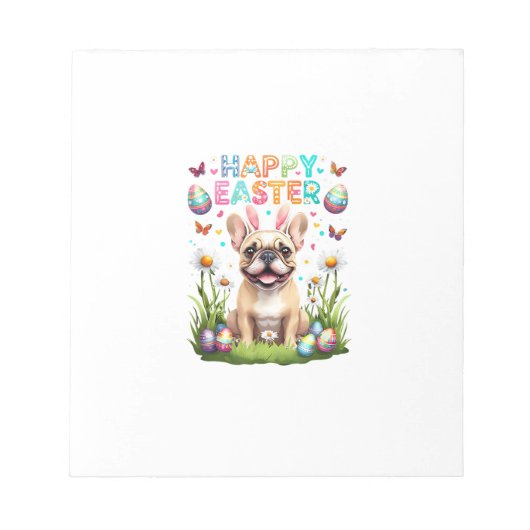 French Bulldog Easter Shirt Funny Frenchie Bunny T ノートパッド (正面)