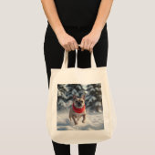 French Bulldog Elegant Grocery Tote Bag トートバッグ (正面(商品))