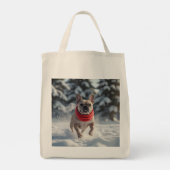 French Bulldog Elegant Grocery Tote Bag トートバッグ (裏面)