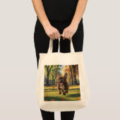 French Bulldog Elegant Grocery Tote Bag トートバッグ (正面(商品))