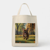 French Bulldog Elegant Grocery Tote Bag トートバッグ (裏面)