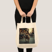 French Bulldog Elegant Grocery Tote Bag トートバッグ (正面(商品))