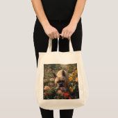 French Bulldog Elegant Grocery Tote Bag トートバッグ (正面(商品))