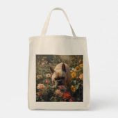 French Bulldog Elegant Grocery Tote Bag トートバッグ (裏面)