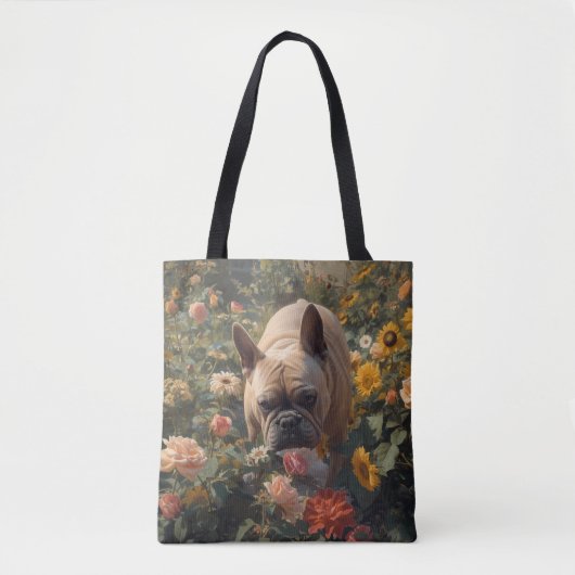 French Bulldog Elegant Shoulder Tote Bag トートバッグ (正面)
