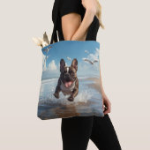 French Bulldog Elegant Shoulder Tote Bag トートバッグ (クローズアップ)