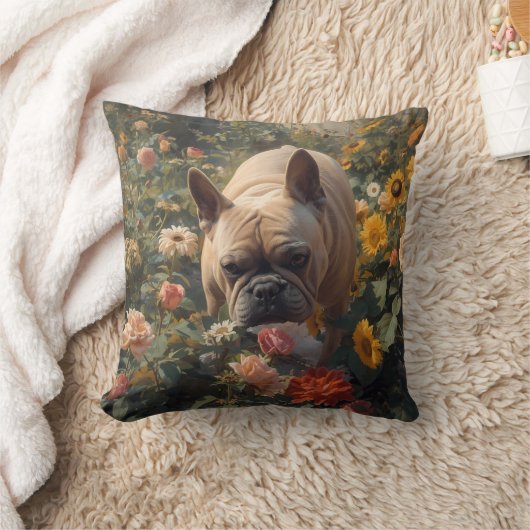 French Bulldog Elegant Throw Pillow クッション (ブランケット)