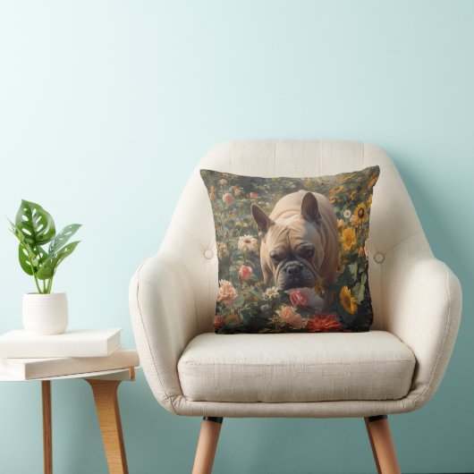 French Bulldog Elegant Throw Pillow クッション (椅子)