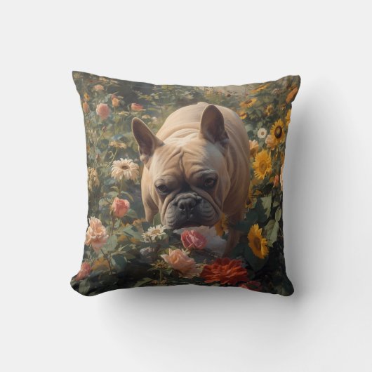 French Bulldog Elegant Throw Pillow クッション (正面)
