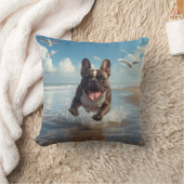 French Bulldog Elegant Throw Pillow クッション (ブランケット)
