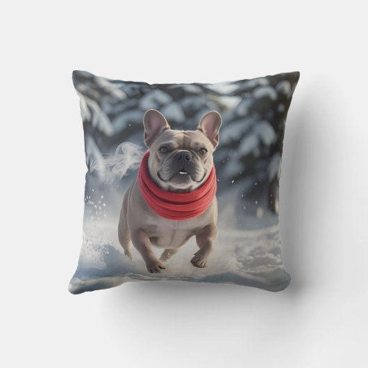  French Bulldog Elegant Throw Pillow クッション (裏面)