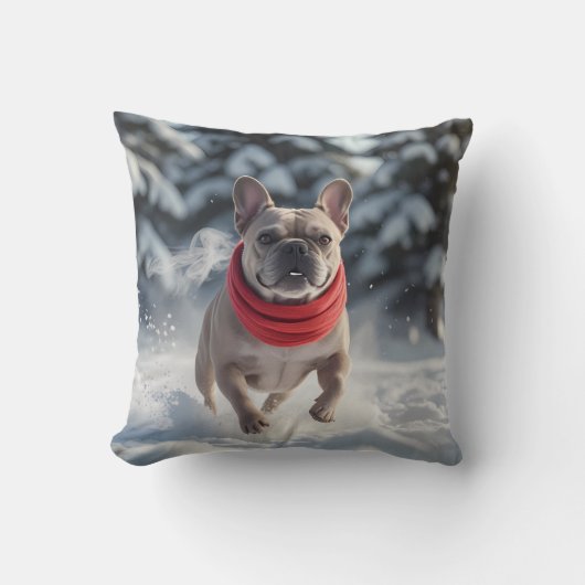  French Bulldog Elegant Throw Pillow クッション (正面)