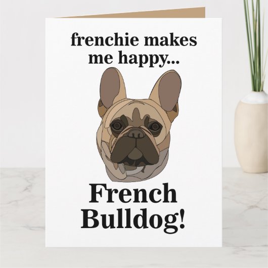 French Bulldog Face Dog Lover カード (正面)