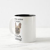 French Bulldog Face Dog Lover ツートーンマグカップ (正面左)