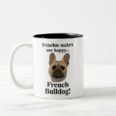 French Bulldog Face Dog Lover ツートーンマグカップ (左)