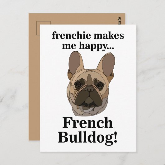 French Bulldog Face Dog Lover ポストカード (正面/裏面)
