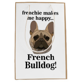 French Bulldog Face Dog Lover ミディアムペーパーバッグ