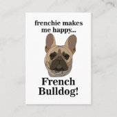 French Bulldog Face Frenchie Dog Groomer 名刺 (正面)