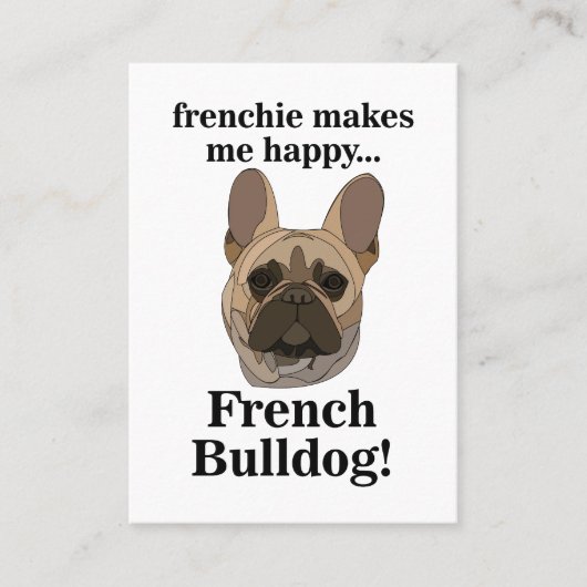 French Bulldog Face Frenchie Dog Groomer 名刺 (正面)