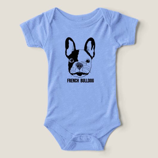 French Bulldog face on toddlers baby (デザイン正面)