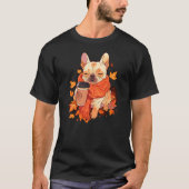 French Bulldog Fall Autumn Pumpkin Spice Latte Fre Tシャツ (正面)