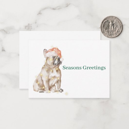 French Bulldog Flat Note Card ノートカード (正面/裏面インサイチュ)