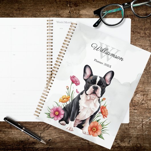 French Bulldog Floral プランナー手帳