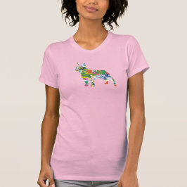 French Bulldog FlowersSilhouette  Tシャツ