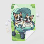 French Bulldog Französische Bulldogge Zwillinge ゴルフタオル (インサイチュ)