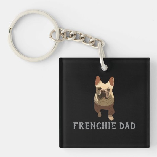 French Bulldog, Frenchie Dad キーホルダー (正面)