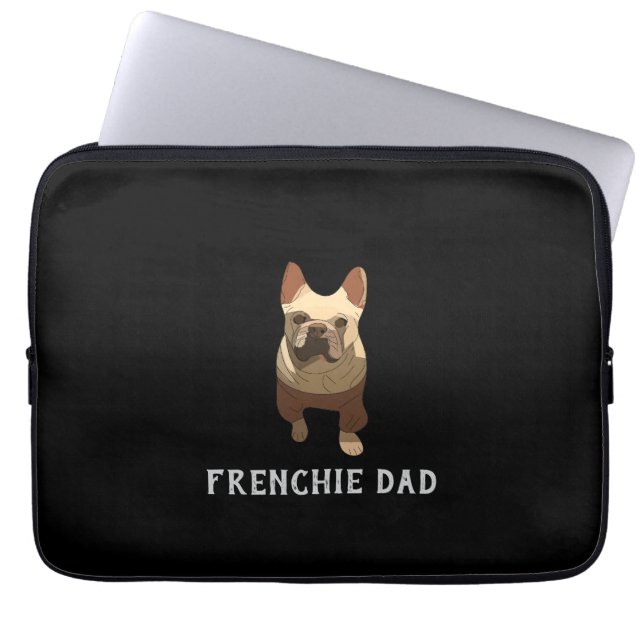 French Bulldog, Frenchie Dad ラップトップスリーブ (正面)