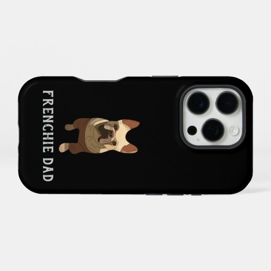 French Bulldog, Frenchie Dad iPhoneケース (裏面横)