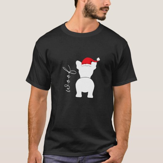 French Bulldog Frenchie Dog Christmas Santa Claus  Tシャツ (正面)
